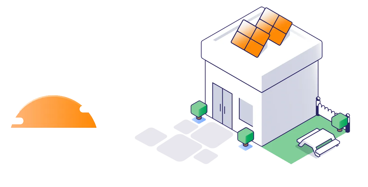 Solar-powered home illustration