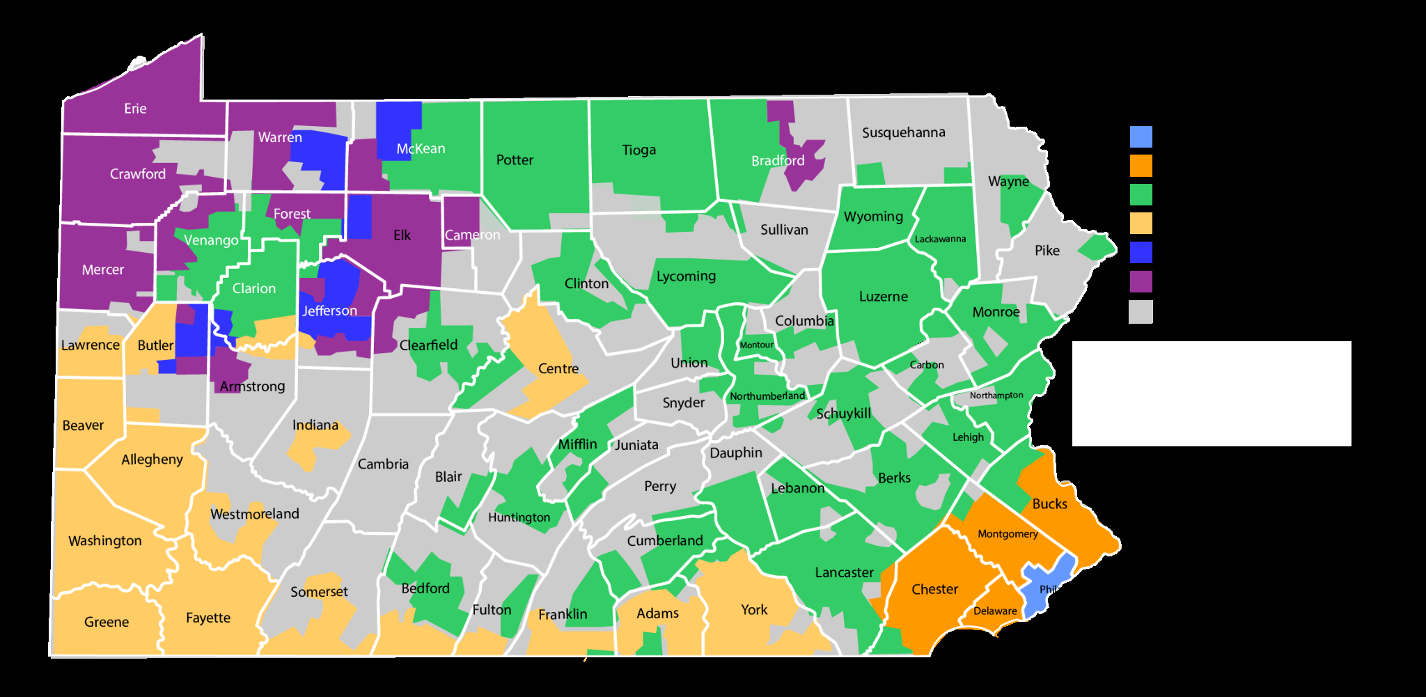 Pennsylvania natural gas utility service territory map